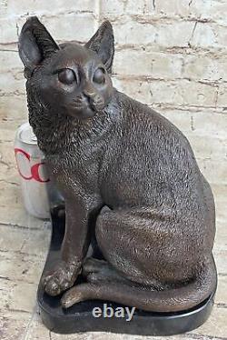 Statue De Bronze Chat Feline Kitten Sculpture Lover Cadeau Collectionneur Art Déco Cadeau Sal