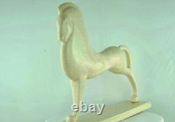 Statue Horse Etruscan Wildlife Art Déco Style Art Nouveau Style Porcelain Crackl