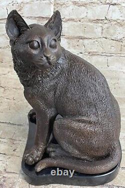 Statue de chat en bronze Sculpture de chaton félin Amant Collectionneur Cadeau Art Déco Décor 2