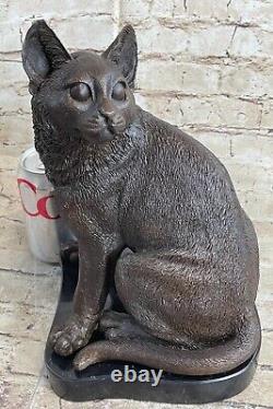 Statue de chat en bronze Sculpture de chaton félin Amant Collectionneur Cadeau Art Déco Décor 2