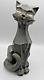 Statue De Chat Siamois Cubiste En Graphite Figure Vintage 11 Pouces Art Déco
