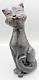 Statue De Chat Siamois Cubiste Vintage De 11 Pouces De Hauteur, Figure Féminine De L'art Déco