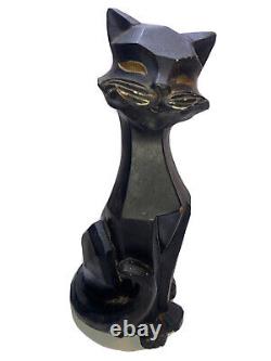Statue de chat vintage, décoration streamline du milieu du siècle, entreprise Universal Statuary en 1961.