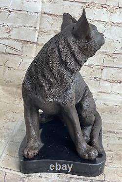 Statue de chaton artistique en bronze pour collectionneurs et amoureux des chats, sculpture figurative Art Déco.