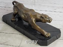 Statue de guépard en bronze Art Déco Barye Grand félin léopard panthère lion jaguar
