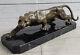 Statue De Guépard En Bronze Art Déco Barye Gros Chat Léopard Félin Panthère Jaguar à Vendre