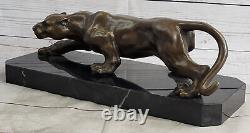 Statue de guépard en bronze Art Déco Barye Gros chat léopard félin panthère jaguar à vendre