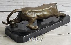 Statue de guépard en bronze Art Déco Barye, grand félin léopard panthère jaguar à vendre.