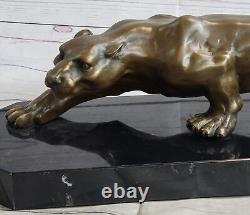 Statue de guépard en bronze Art Déco Barye, grand félin léopard panthère jaguar à vendre.