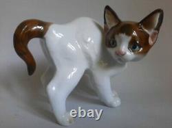 Statue de porcelaine de chatons peints à la main, antiquité des années 1900 de Rosenthal Allemagne