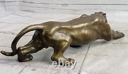 Statue en bronze d'Art Déco de collection de grands félins : Jaguar, Panthère, Léopard, Cougar