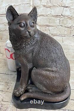 Statue en bronze de chat, sculpture de chaton félin, cadeau de collectionneur amoureux de l'art déco