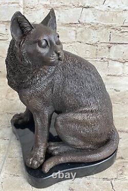 Statue en bronze de chat, sculpture de chaton félin, cadeau de collectionneur amoureux de l'art déco