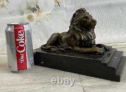 Statue en bronze de lion mâle rugissant de 10, cadeau de décoration pour safari jungle.