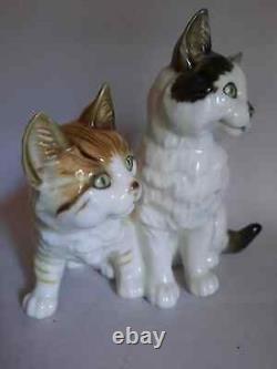 Statue en porcelaine vintage de figurine de chats animaux chatons Allemagne