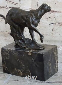 Superbe sculpture en bronze de puma/léopard/jaguar/grand félin Art Déco à vendre à 100%