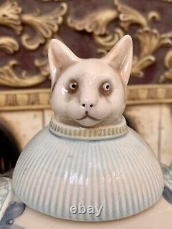 Théière chat en poterie d'art moderne de David Keyes Funk Studio de Tacoma