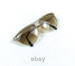 Tiffany Gold Metal Sanglasses 70s Art Vintage Deco Cat Eye Italie Original