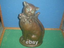 Très Rare Nestor Vintage Art Déco Cast Iron Glass Eyes Cat Companion Set 15