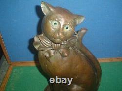 Très Rare Nestor Vintage Art Déco Cast Iron Glass Eyes Cat Companion Set 15