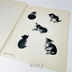 'VINTAGE Clare Turlay Newberry Chats, un portfolio de 15 lithographies, art imprimé KB23'
