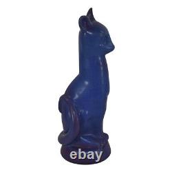 Van Briggle Poterie 1990 Lilac Blue Tall Cat Figurine Statue (trujillo)