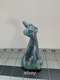 Verre Fenton Georgia Blue Carnival 4 Happy Kitty Cat FAGCA Excl 2023 par Mosser