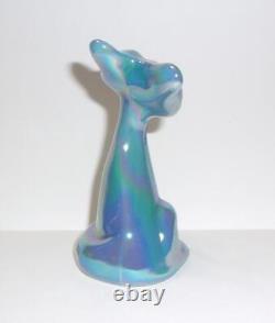 Verre de Fenton Georgia Blue Carnival 4 Happy Kitty Cat FAGCA Excl 2023 par Mosser