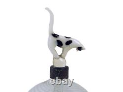 Vieille Bouteille De Parfum De Verre Art Déco Scent Cat Dauber Bimini 1920-30