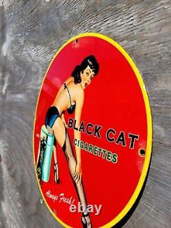 Vieille Cigarette De Chat Noir Porcelaine Modèle Fille Art Déco Huile De Tabac