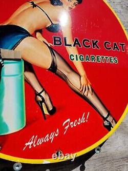Vieille Cigarette De Chat Noir Porcelaine Modèle Fille Art Déco Huile De Tabac