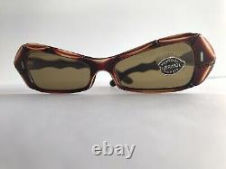 Vintage 40s 50s Faux Bamboo Sunglasses Cat Eye Pinup Lunettes Hawaiian Brown