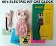 Vintage 60's Pink Electric-kit Cat Klock-kat Clock-original Moto Rebuilt+ Box