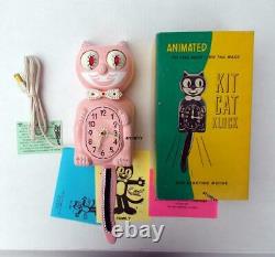 Vintage 60's Pink Electric-kit Cat Klock-kat Clock-original Moto Rebuilt+ Box