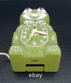 Vintage 60's-electric-avocado Kit Cat Klock-kat Clock-original Motor Rebuilt-usa