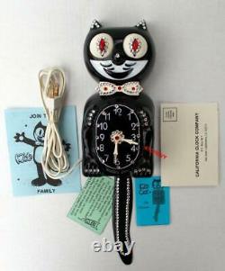Vintage 60s Cat De Kit Électrique Black Klock-kat Clock-original Rébuilt-works