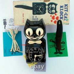 Vintage 80's-electric-kit Cat Klock-kat Clock Original Moto Rebuilt+box- USA
