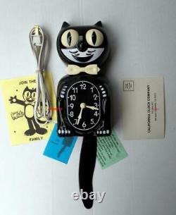 Vintage 80s Électrique-black Kit Cat Klock-kat Clock Original Moteur Rébuilt-works