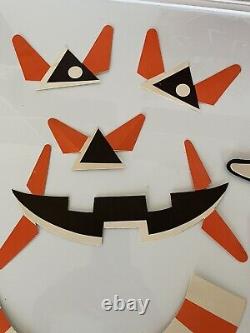 Vintage Art Déco Halloween Citrouille & Chat Pièce De Fête Brownie Rust Craft