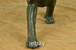 Vintage Bronze Art Déco Cat Sculptures Sur Plinth Après Rembrandt Bugatti Figure