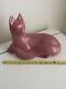 Vintage Haeger Pink Céramique Cat Sculpture Figure Mcm -moderniste- Art Déco