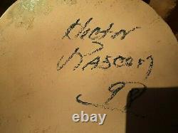 Vintage Hector Rascon Artist Signé Southwestern Folk Art Lion Carving 1998 Wood