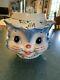Vintage Lefton Miss Priss Cookie Jar Cat #1502 Avec Lid