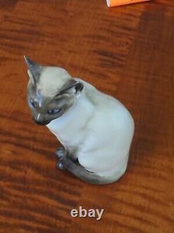 Vintage Siamese Cat Porcelaine Figurine Hutschenreuther Allemagne 1965-75
