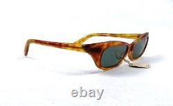 Vraiment Rare Sanglasses Vintage Foi Principale France 1950 Art Deco Ambre Cat Eye Nos