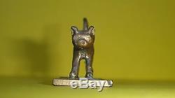 Vtg Art Déco Bronze Cat Miniature Statue Israël Aharon Bezalel Bier