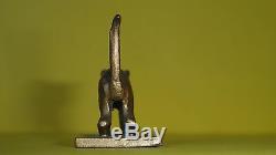 Vtg Art Déco Bronze Cat Miniature Statue Israël Aharon Bezalel Bier