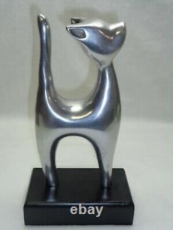 Vtg Kitten Cat Sculpture Moderniste Art Déco Style MCM Eclectic Accent Decor