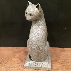 Vtg Porcelaine Céramique Figural Cat Art Déco Grand Beau Visage