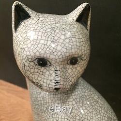 Vtg Porcelaine Céramique Figural Cat Art Déco Grand Beau Visage